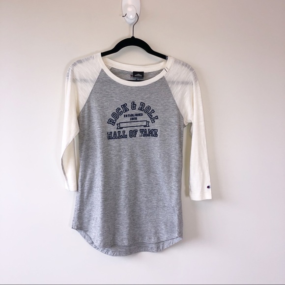 Rock n Roll Hall of Fame Graphic Raglan Baseball Tee Shirt Top Size XS NWT’s - Picture 1 of 11